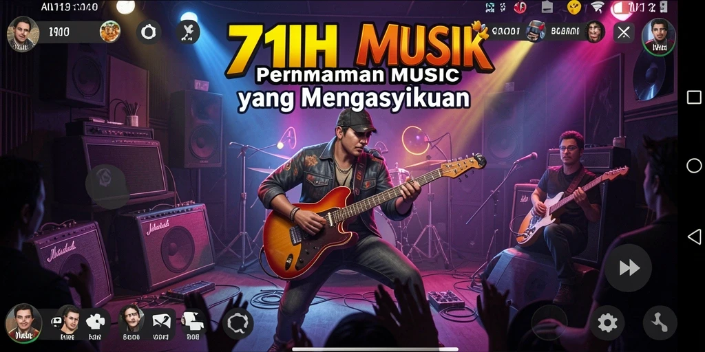 Screenshot gameplay 71H menampilkan serunya bermain musik.