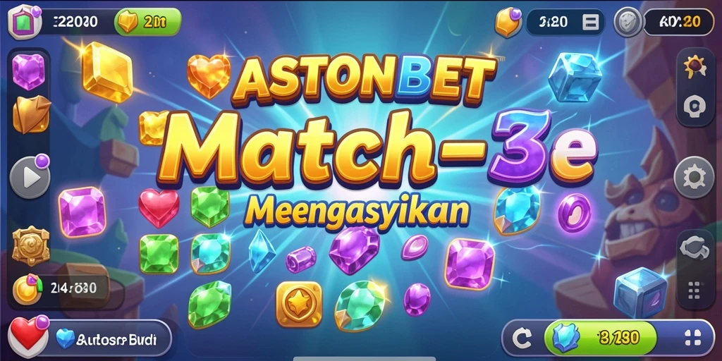 Tampilan gameplay Match-3 yang menarik di ASTONBET.