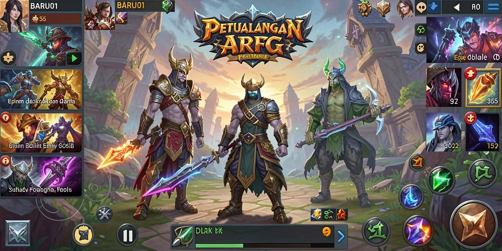 Tampilan gameplay mendebarkan di dunia fantasi ARPG.