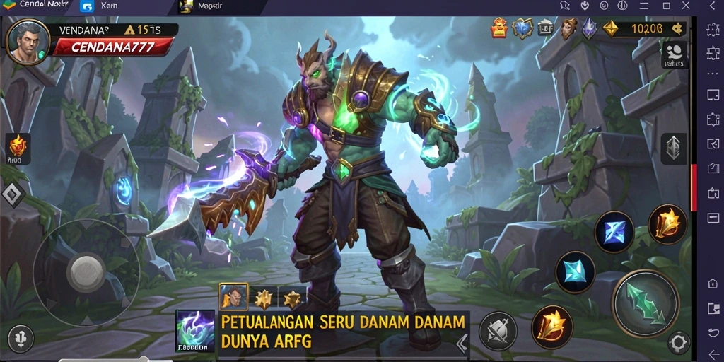 Gameplay seru dari CENDANA777 dengan pertempuran yang dinamis.
