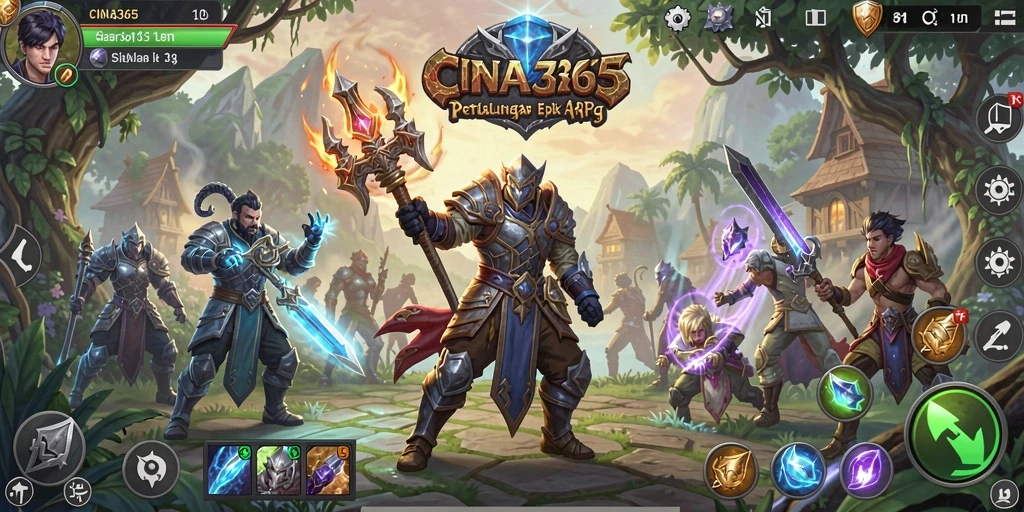 Tampilan gameplay mendebarkan dari CINA365 dengan aksi ARPG yang intens.