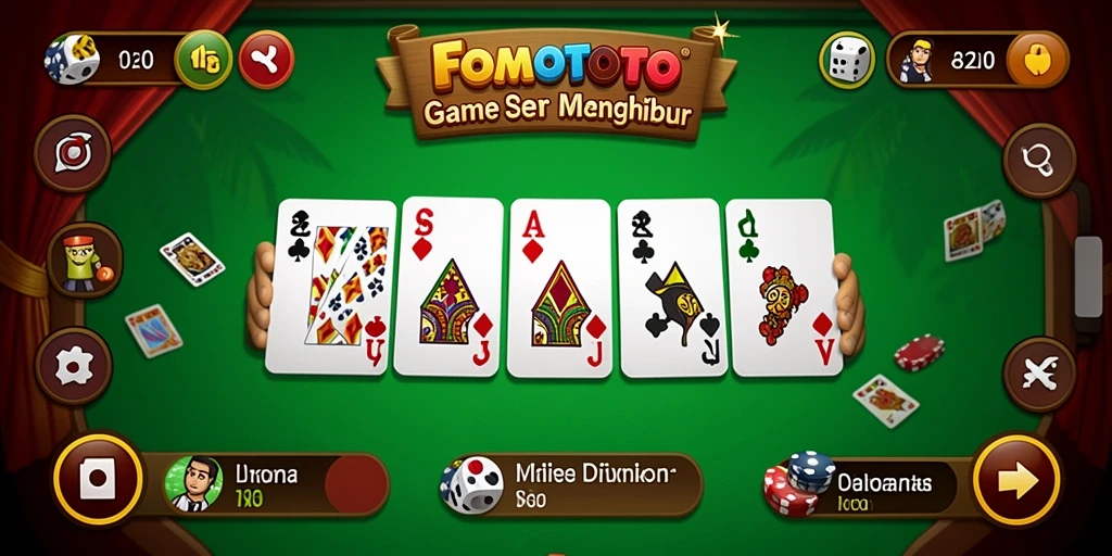 Screenshot gameplay FOMOTOTO yang menunjukkan pertarungan Domino seru.