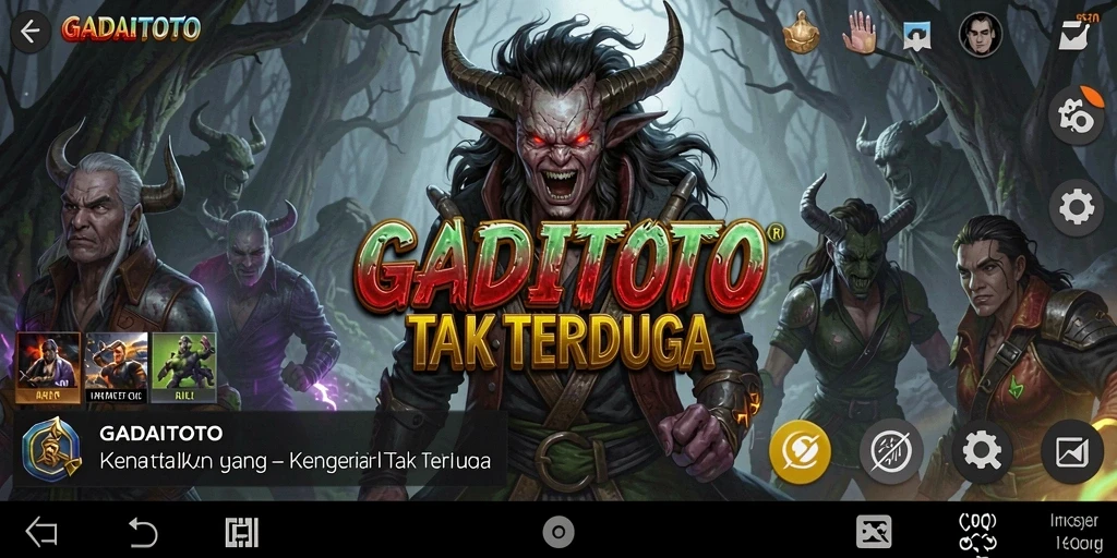 Tangkapan layar menampilkan suasana mencekam dalam permainan GADAITOTO.