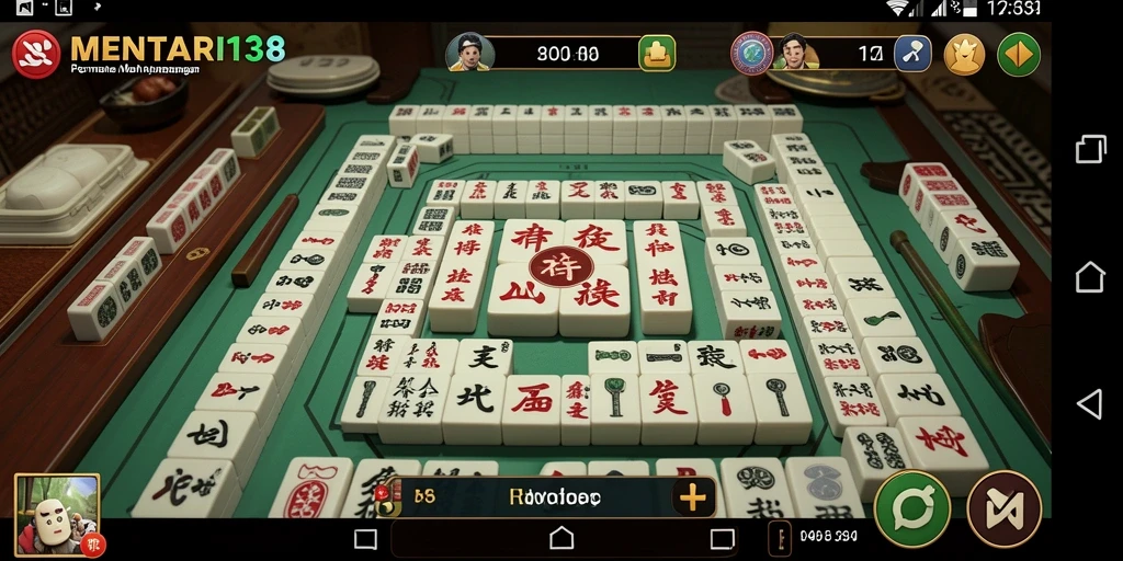 Tampilan gameplay Mahjong yang menarik dalam MENTARI138.
