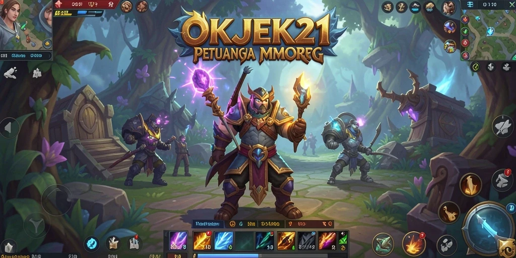 Tangkapan layar menunjukkan aksi seru dalam gameplay MMORPG OKJEK21.