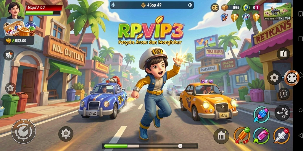 Tampilan gameplay seru RPVIP3 dengan level penuh tantangan.