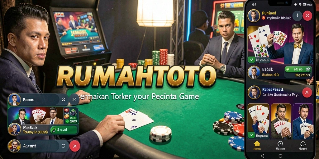 Screenshot gameplay RUMAHTOTO menunjukkan suasana poker yang seru.