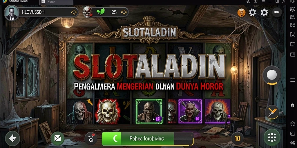Menampilkan suasana mencekam dan gameplay menyeramkan di SLOTALADIN.