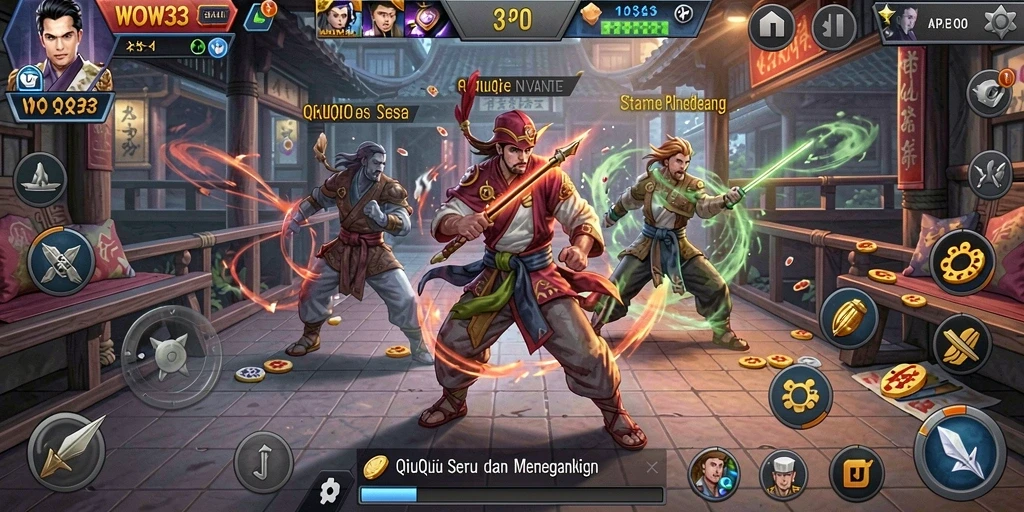 Tampilan gameplay seru dari WOW33 dalam permainan QiuQiu.