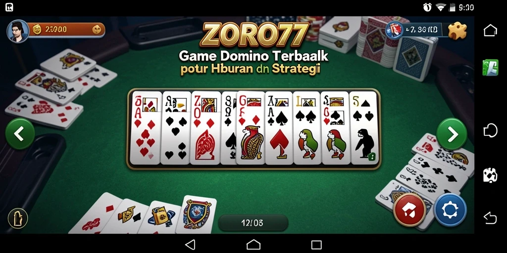 Tampilan permainan Domino yang dinamis dan menarik dalam ZORO77.